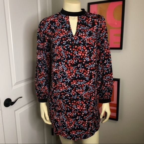 LOFT | Puffer Long Sleeve Floral Berry Keyhole XSP - Picture 13 of 15